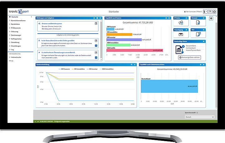 Screenshot der Browserlösung TRAVIC-Port